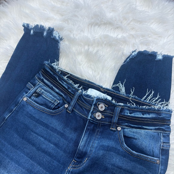 Kancan Estilo Blue Distressed Denim Skinny Jeans size 5/26 - Picture 4 of 8